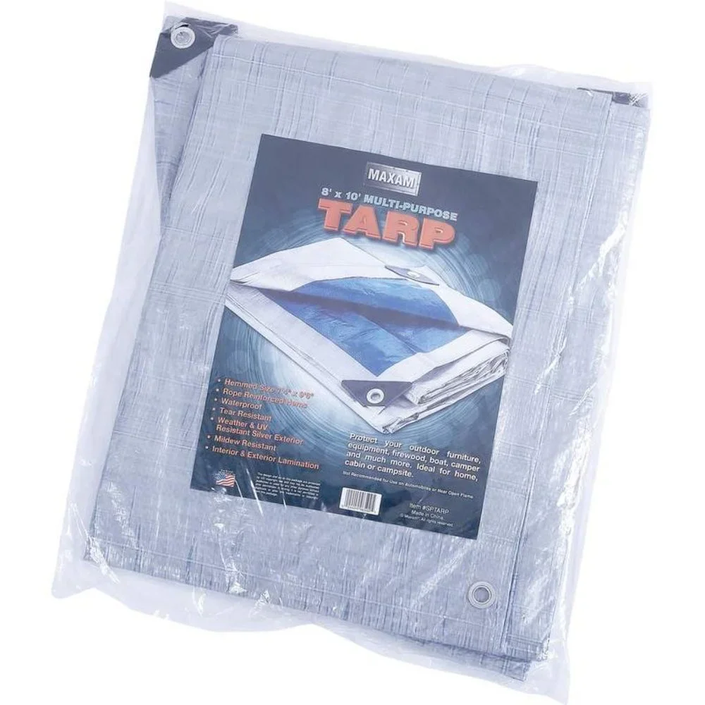 20x30 Tarp All Purpose Water Resistant Tarp Blue and Silver